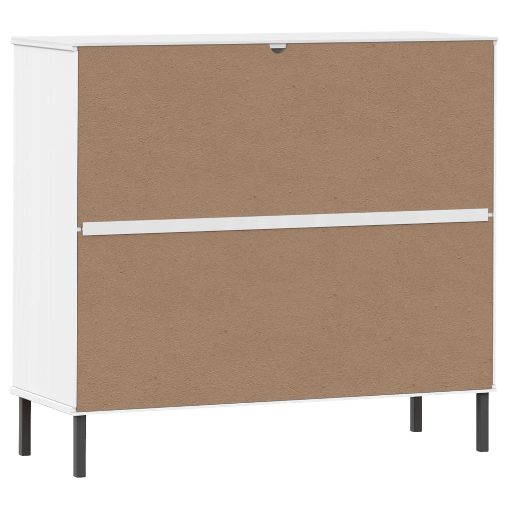 Schoenenrek met metalen poten OSLO 95x35x86 cm grenenhout wit - AllerleiShop