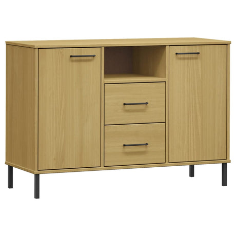 Dressoir met metalen poten OSLO 113x40x77 cm grenenhout bruin - AllerleiShop