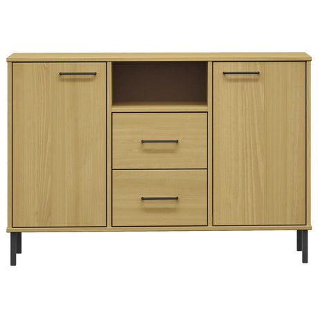 Dressoir met metalen poten OSLO 113x40x77 cm grenenhout bruin - AllerleiShop