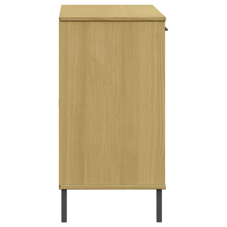 Dressoir met metalen poten OSLO 113x40x77 cm grenenhout bruin - AllerleiShop