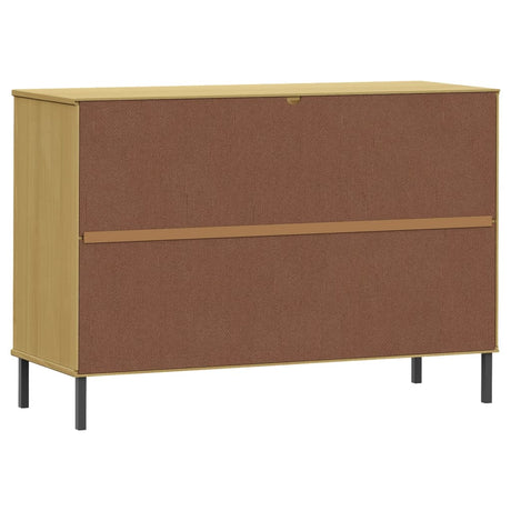 Dressoir met metalen poten OSLO 113x40x77 cm grenenhout bruin - AllerleiShop