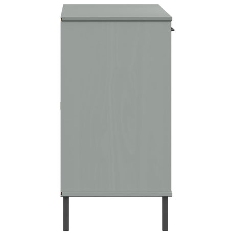 Dressoir met metalen poten OSLO 113x40x77 cm grenenhout grijs - AllerleiShop