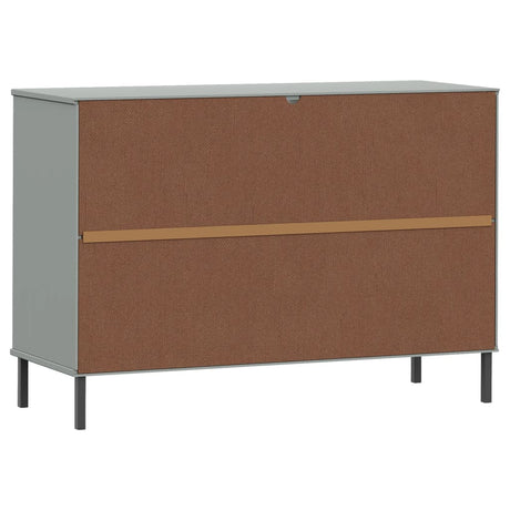 Dressoir met metalen poten OSLO 113x40x77 cm grenenhout grijs - AllerleiShop