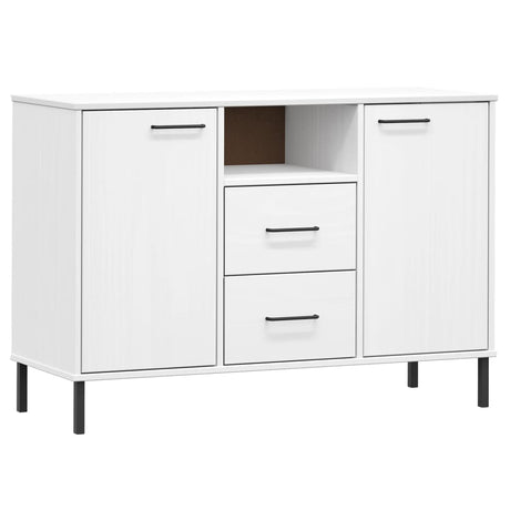 Dressoir met metalen poten OSLO 113x40x77 cm grenenhout wit - AllerleiShop