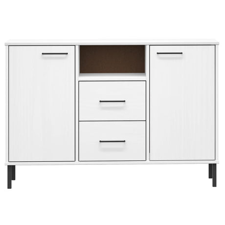 Dressoir met metalen poten OSLO 113x40x77 cm grenenhout wit - AllerleiShop