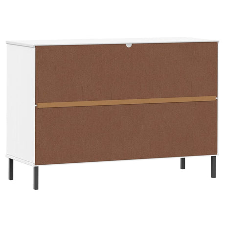 Dressoir met metalen poten OSLO 113x40x77 cm grenenhout wit - AllerleiShop