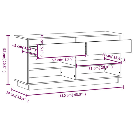 Schoenenkast 110x34x52 cm massief grenenhout - AllerleiShop