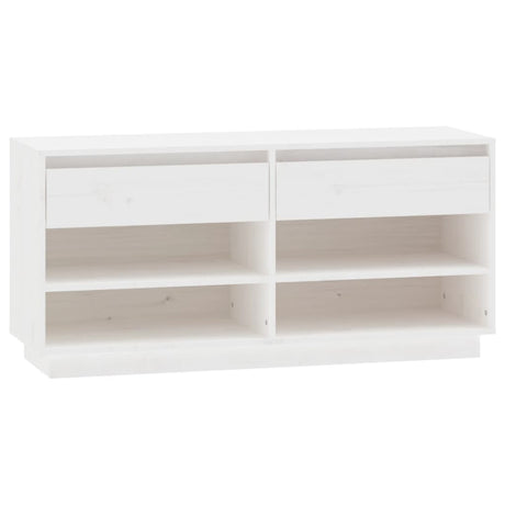 Schoenenkast 110x34x52 cm massief grenenhout wit - AllerleiShop