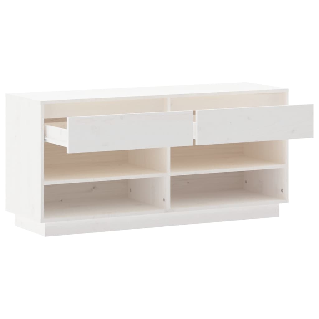 Schoenenkast 110x34x52 cm massief grenenhout wit - AllerleiShop