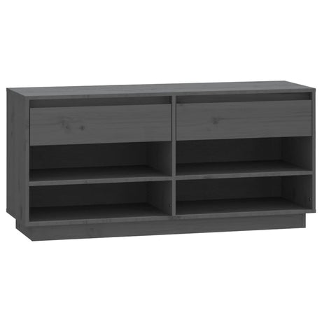 Schoenenkast 110x34x52 cm massief grenenhout grijs - AllerleiShop