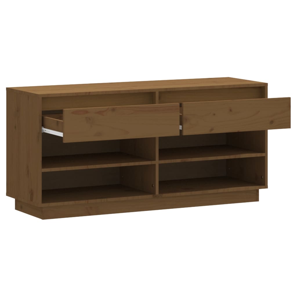 Schoenenkast 110x34x52 cm massief grenenhout honingbruin - AllerleiShop