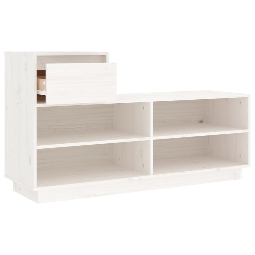 Schoenenkast 110x34x61 cm massief grenenhout wit - AllerleiShop