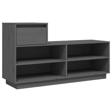 Schoenenkast 110x34x61 cm massief grenenhout grijs - AllerleiShop