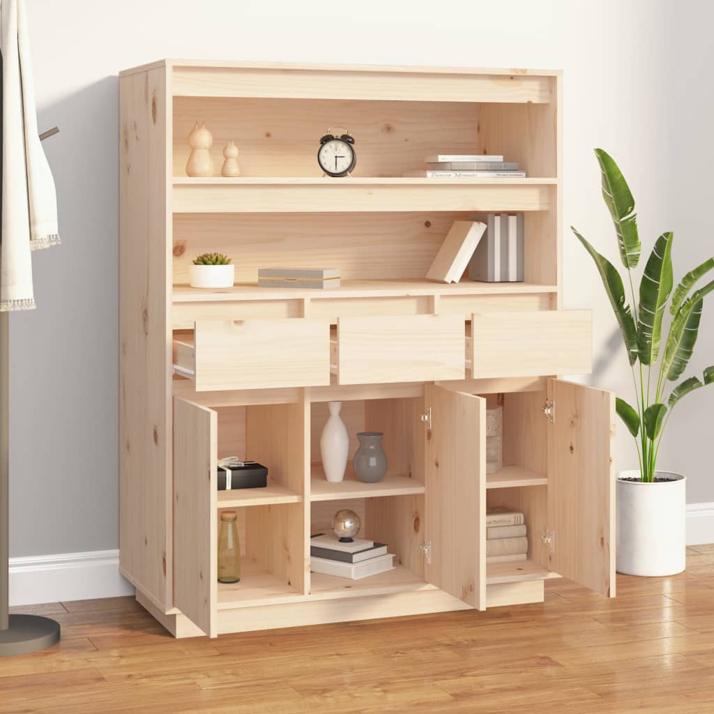 Hoge kast 89x40x116,5 cm massief grenenhout - AllerleiShop