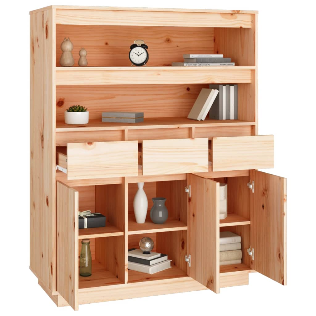 Hoge kast 89x40x116,5 cm massief grenenhout - AllerleiShop