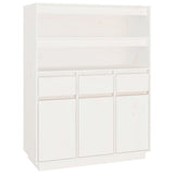 Hoge kast 89x40x116,5 cm massief grenenhout wit - AllerleiShop