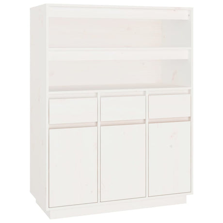 Hoge kast 89x40x116,5 cm massief grenenhout wit - AllerleiShop