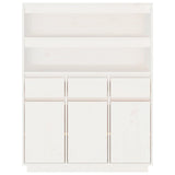 Hoge kast 89x40x116,5 cm massief grenenhout wit - AllerleiShop