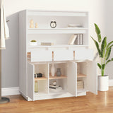 Hoge kast 89x40x116,5 cm massief grenenhout wit - AllerleiShop