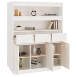 Hoge kast 89x40x116,5 cm massief grenenhout wit - AllerleiShop