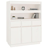 Hoge kast 89x40x116,5 cm massief grenenhout wit - AllerleiShop