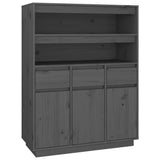 Hoge kast 89x40x116,5 cm massief grenenhout grijs - AllerleiShop