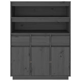 Hoge kast 89x40x116,5 cm massief grenenhout grijs - AllerleiShop