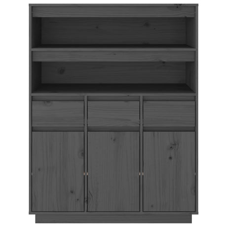 Hoge kast 89x40x116,5 cm massief grenenhout grijs - AllerleiShop