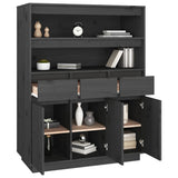 Hoge kast 89x40x116,5 cm massief grenenhout grijs - AllerleiShop