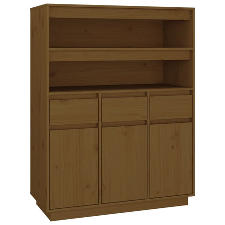 Hoge kast 89x40x116,5 cm massief grenenhout honingbruin - AllerleiShop