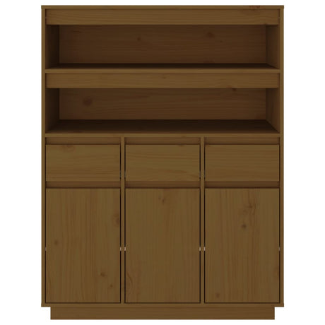 Hoge kast 89x40x116,5 cm massief grenenhout honingbruin - AllerleiShop