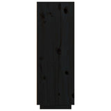 Hoge kast 89x40x116,5 cm massief grenenhout zwart - AllerleiShop