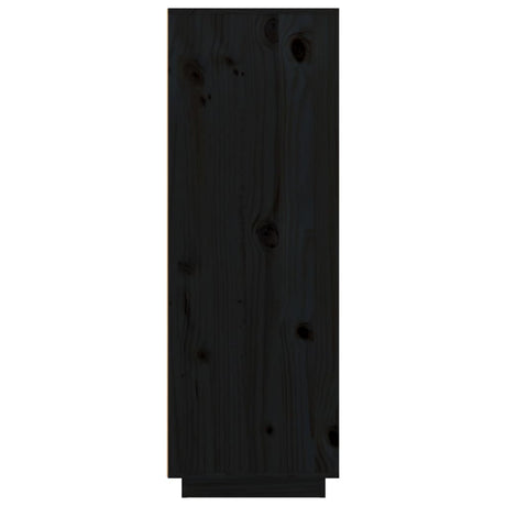 Hoge kast 89x40x116,5 cm massief grenenhout zwart - AllerleiShop