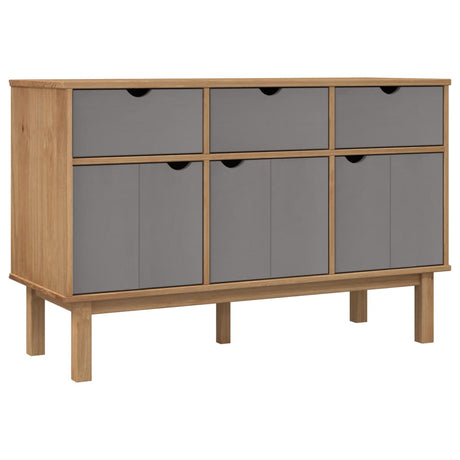 Dressoir OTTA 114x43x73,5 cm massief grenenhout bruin en grijs - AllerleiShop