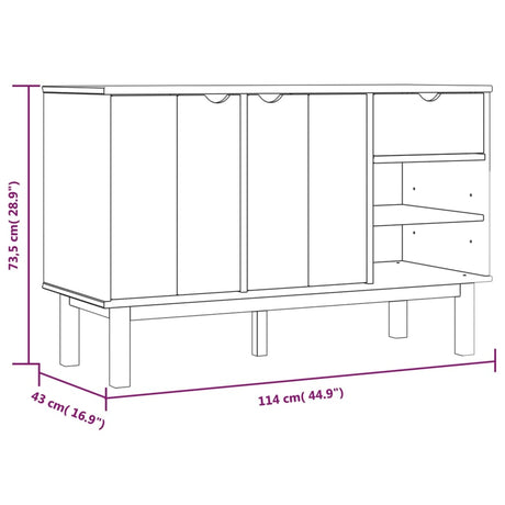 Dressoir OTTA 114x43x73,5 cm massief grenenhout - AllerleiShop