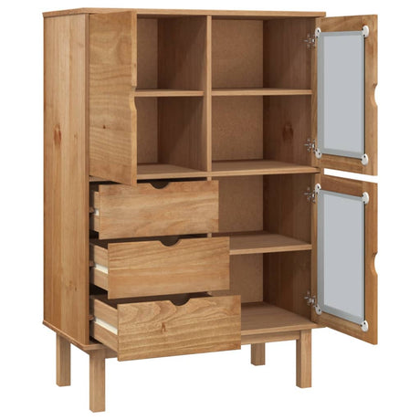 Hoge kast OTTA 85x43x125 cm massief grenenhout - AllerleiShop