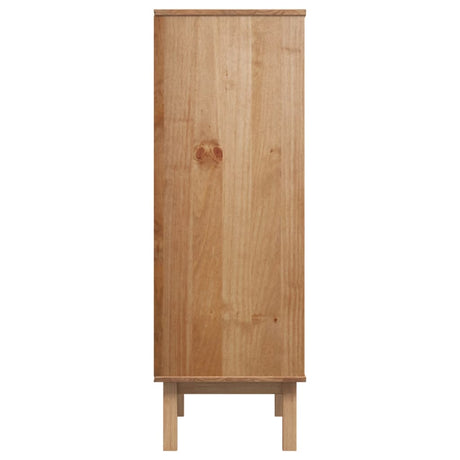 Hoge kast OTTA 85x43x125 cm massief grenenhout bruin en grijs - AllerleiShop