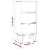 Schoenenkast OTTA 3 lades massief grenenhout bruin en grijs - AllerleiShop