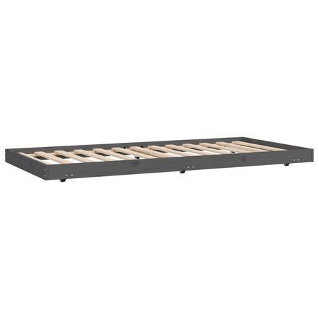 Bedframe 75x190 cm massief grenenhout grijs - AllerleiShop