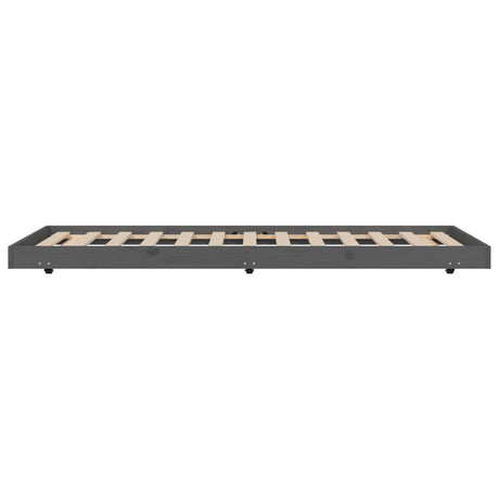 Bedframe 75x190 cm massief grenenhout grijs - AllerleiShop