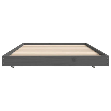 Bedframe 75x190 cm massief grenenhout grijs - AllerleiShop