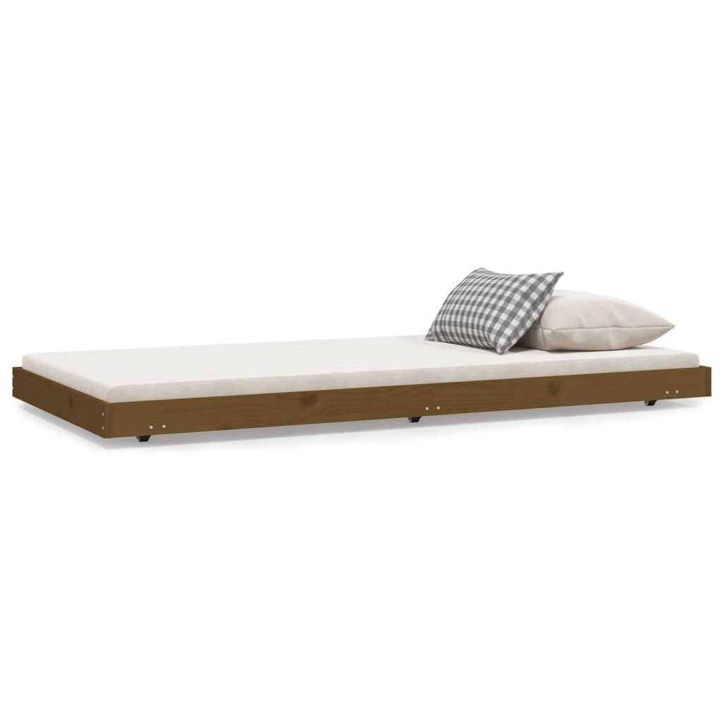 Bedframe 75x190 cm massief grenenhout honingbruin - AllerleiShop