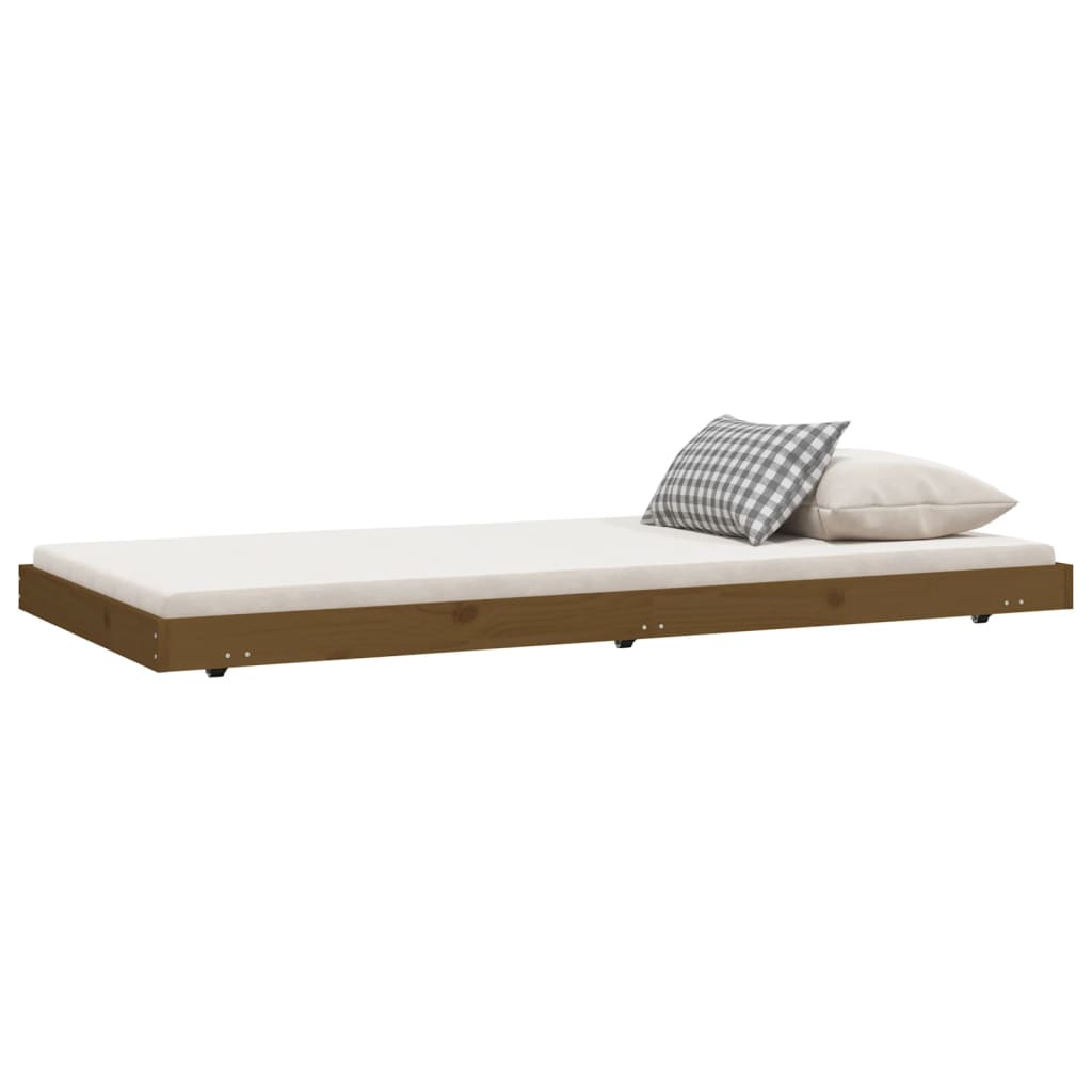 Bedframe 75x190 cm massief grenenhout honingbruin - AllerleiShop