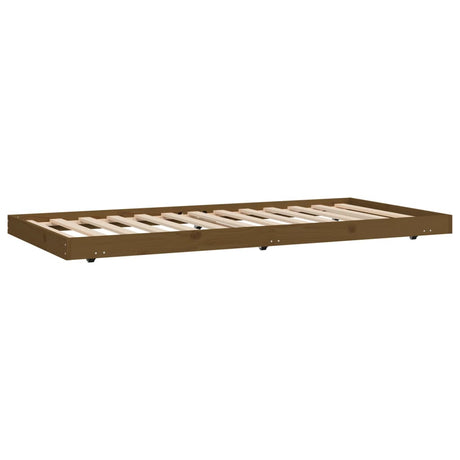 Bedframe 75x190 cm massief grenenhout honingbruin - AllerleiShop