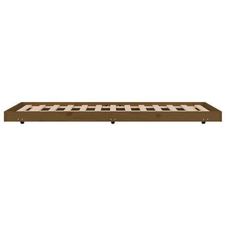 Bedframe 75x190 cm massief grenenhout honingbruin - AllerleiShop