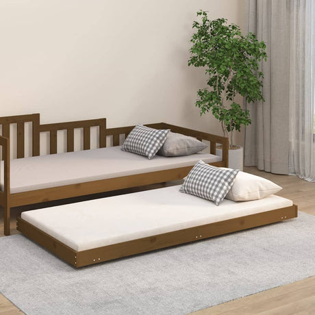 Bedframe 75x190 cm massief grenenhout honingbruin - AllerleiShop