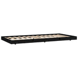 Bedframe 75x190 cm massief grenenhout zwart - AllerleiShop
