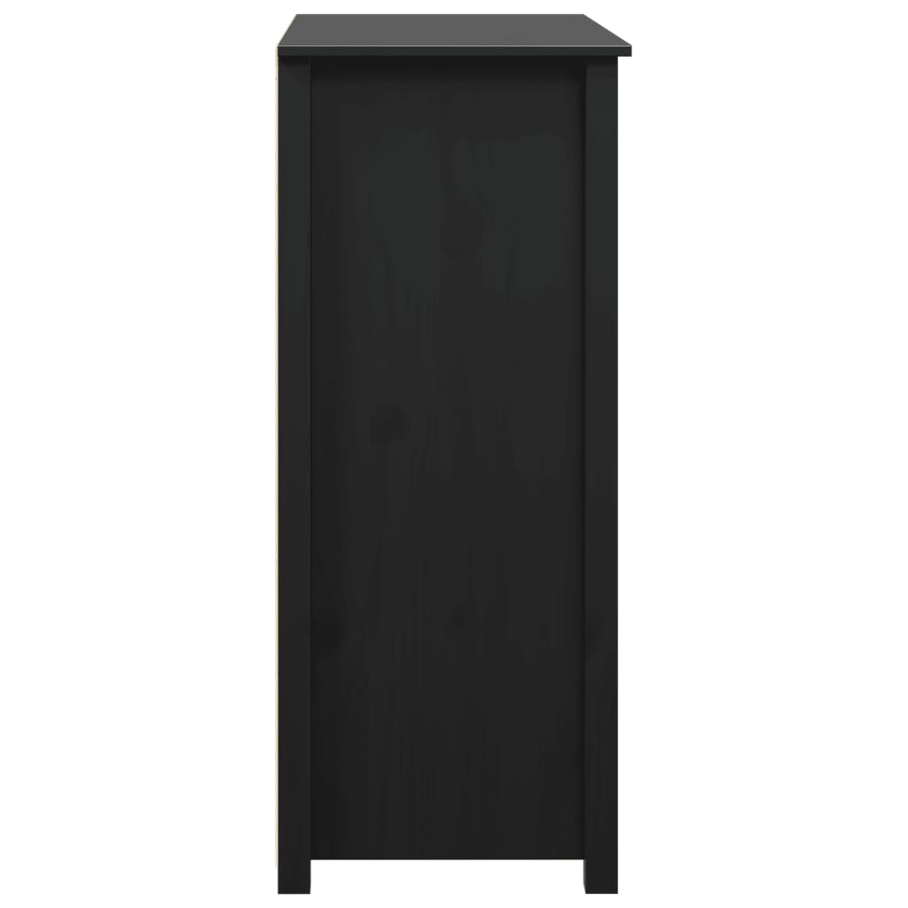 Hoge kast 83x41,5x100 cm massief grenenhout zwart - AllerleiShop