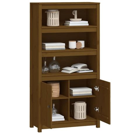 Hoge kast 80x35x154 cm massief grenenhout honingbruin - AllerleiShop