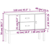 Dressoir 110x40x78 cm massief grenenhout wit - AllerleiShop